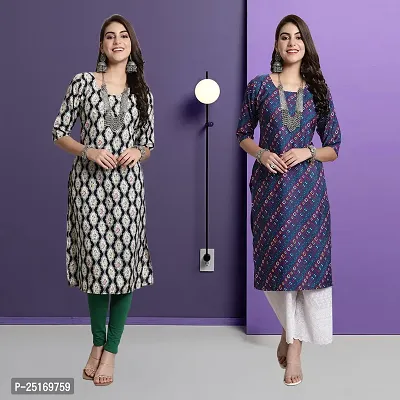 Fancy Crepe Kurtas For Women Pack Of 2-thumb0