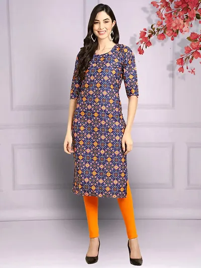 Stylish Straight Crepe Stitched Kurta