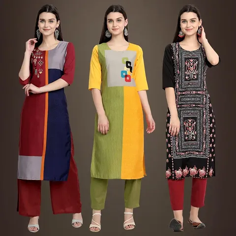 Fancy Crepe Kurtis Pack Of 3