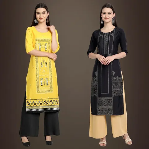 Fancy Crepe Kurtis for Women Pack Of 2