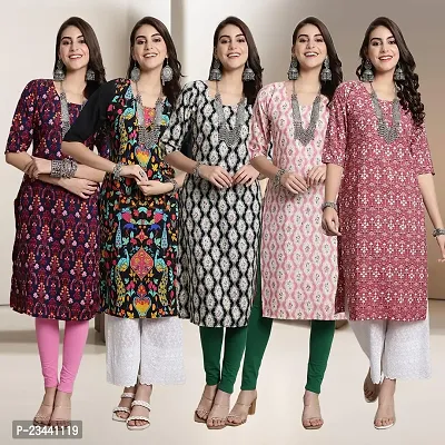 Fancy Crepe Kurtis For Women Pack Of 5-thumb0