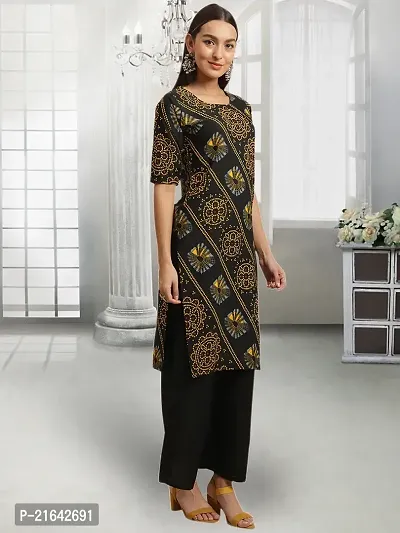 Stylish Black Crepe Stitched Kurta For Women-thumb4