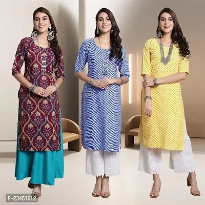 Fancy Rayon Kurtis For Women Pack Of 3