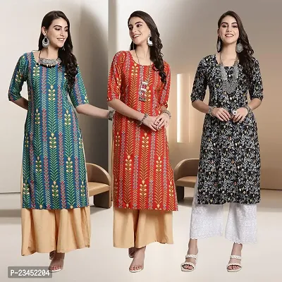 Fancy Rayon Kurtis For Women Pack Of 3