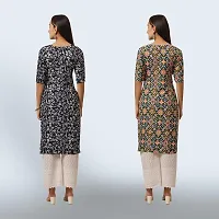 Women Stylish Crepe Ethnic Motif Casual Straight Kurta-thumb1