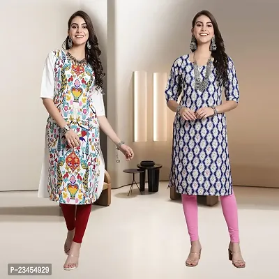 Fancy Rayon Kurtis For Women Pack Of 2-thumb0