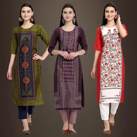 Stylish Fancy Crepe Kurtis Pack Of 3