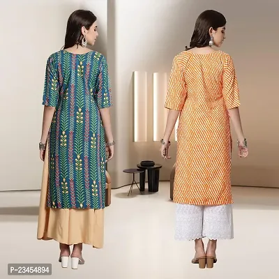 Fancy Rayon Kurtis For Women Pack Of 2-thumb2