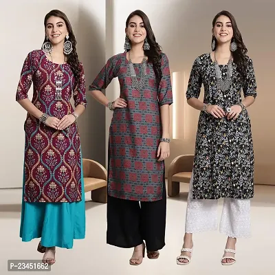 Fancy Rayon Kurtis For Women Pack Of 3