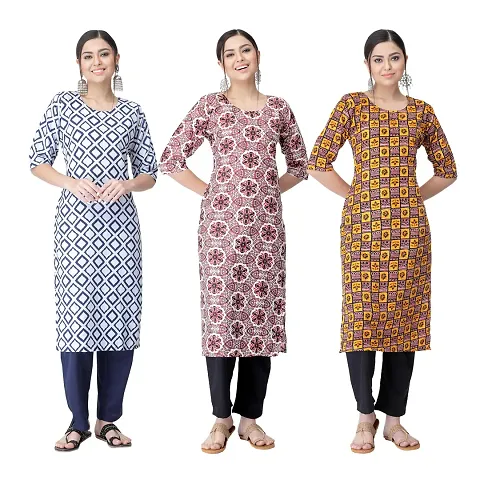 Best Selling Combo Of 3 Crepe Kurtis