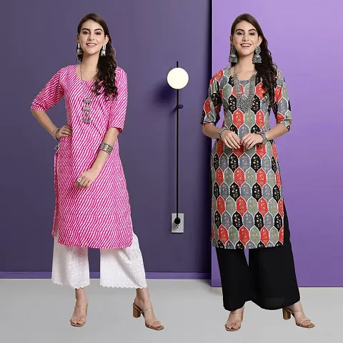 Fancy Rayon Kurtis For Women Pack Of 2