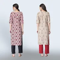 Women Stylish Crepe Ethnic Motif Casual Straight Kurta-thumb1