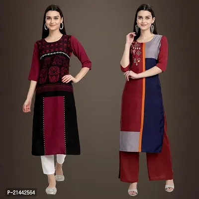 Fancy Crepe Kurtis for Women Pack Of 2