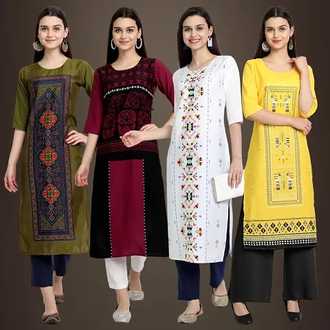 Stylish Fancy Crepe Kurtis Pack Of 4