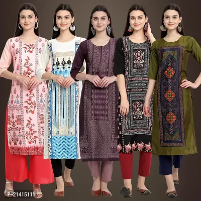 Fancy Crepe Kurtis For Women Pack Of 5