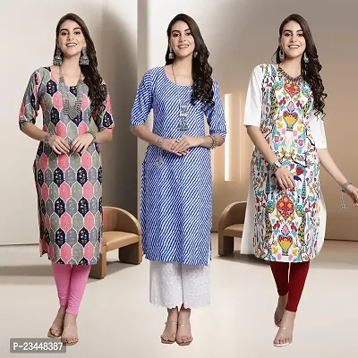 Fancy Rayon Kurtis For Women Pack Of 3-thumb0