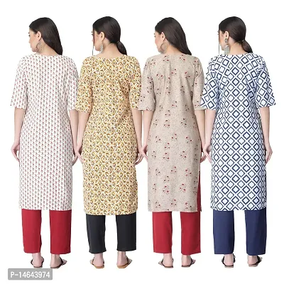 New Crepe Combo Printed Kurtis For Women Pack Of 4-thumb2