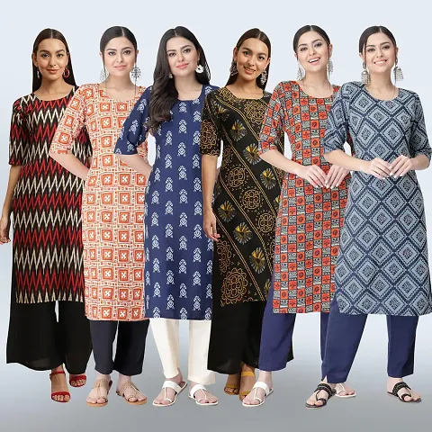 Women Stylish Crepe Straight Kurta Combo