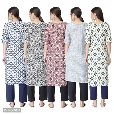 New Crepe Printed Kurtis Combo For Women Pack Of 5-thumb2