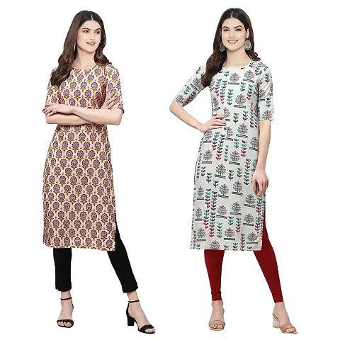 Stylish Crepe Printed Kurti - Pack of 2