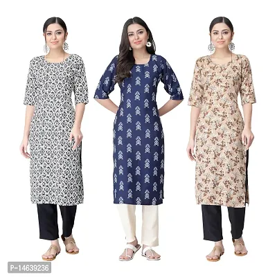 New Crepe Combo Printed Kurtis For Women Pack Of 3