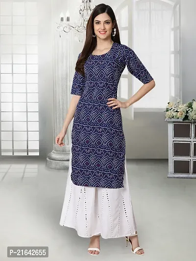 Stylish Blue Crepe Stitched Kurta For Women-thumb0