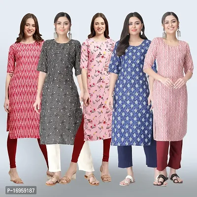 Women Stylish Crepe Printed Staright Kurta-thumb0