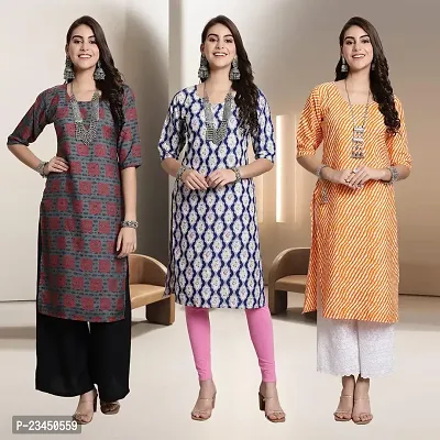 Fancy Rayon Kurtis For Women Pack Of 3-thumb0