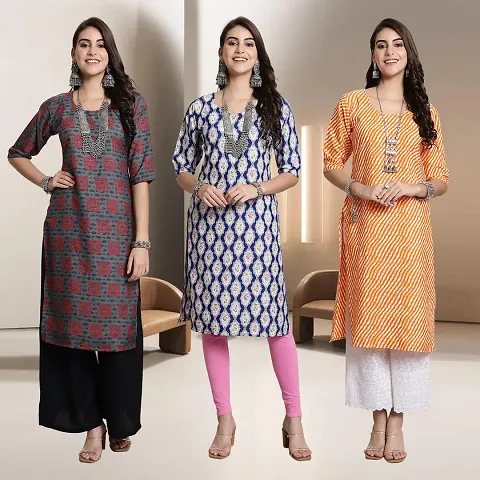 Fancy Rayon Kurtis For Women Pack Of 3