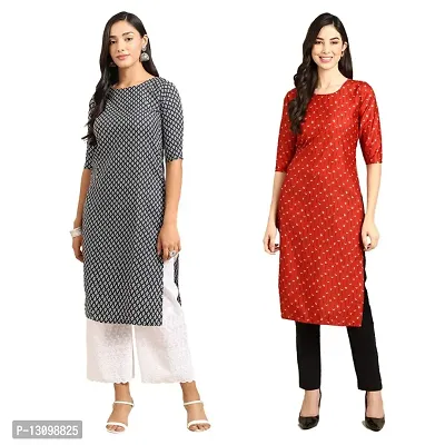 Stylish Crepe Printed Combo Kurti