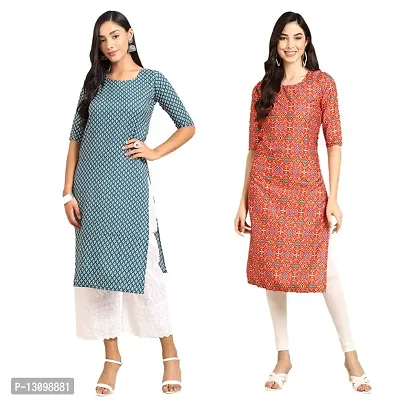 Stylish Crepe Printed Combo Kurti