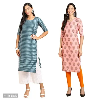 Stylish Crepe Printed Combo Kurti