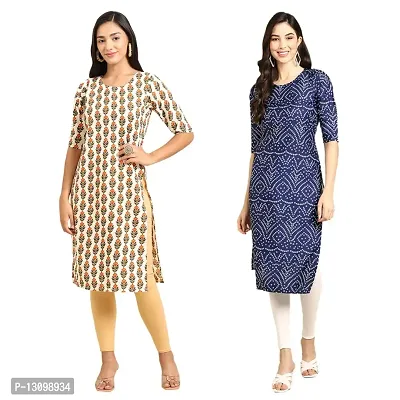 Stylish Crepe Printed Combo Kurti-thumb0