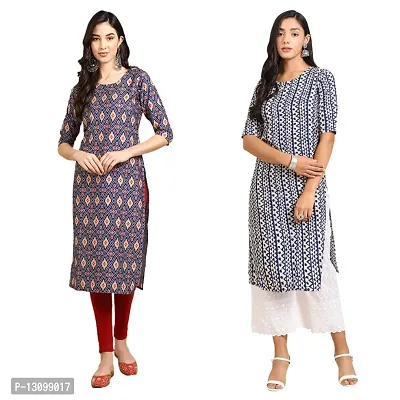 Stylish Crepe Printed Combo Kurti