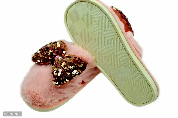 Buy Girls Pink Color Plush Slippers Memory Foam Flip Flop Slippers for Women  Fashion Slipper UK Size 3 Online In India At Discounted Prices