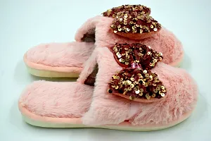 Buy Girls Pink Color Plush Slippers Memory Foam Flip Flop Slippers for Women  Fashion Slipper UK Size 3 Online In India At Discounted Prices