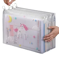 Unicorn Transparent Envelope Folder | Poly-Plastic A4 Documents File Storage Bag with Zipper | Document Folder for A4 Size Certificates | Bag for Document-thumb1