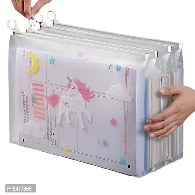 Unicorn Transparent Envelope Folder | Poly-Plastic A4 Documents File Storage Bag with Zipper | Document Folder for A4 Size Certificates | Bag for Document-thumb2