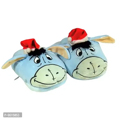Kids Winnie-the-Pooh Cartoon Winter Slippers for Unisex Child | Cute Cartoon Stylish Design Soft Plush Cotton Slide Fur Warm Flip Flops House Indoor Slipper-thumb0