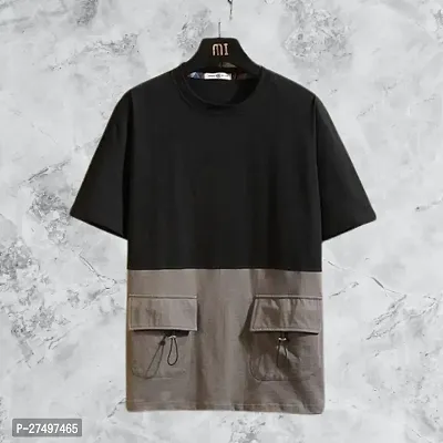 Stylish Cotton Blend Round Neck Half Sleeve T-Shirt For Men