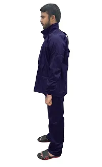 Men Rain Coat100 Per Waterproof Along With Hood And Side Pocket With Storage Bag Navy Blue-thumb4