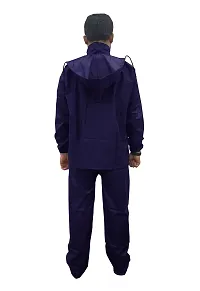 Men Rain Coat100 Per Waterproof Along With Hood And Side Pocket With Storage Bag Navy Blue-thumb3