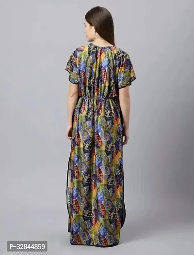 Stylish Satin Printed Kaftan Nighty for Women-thumb3