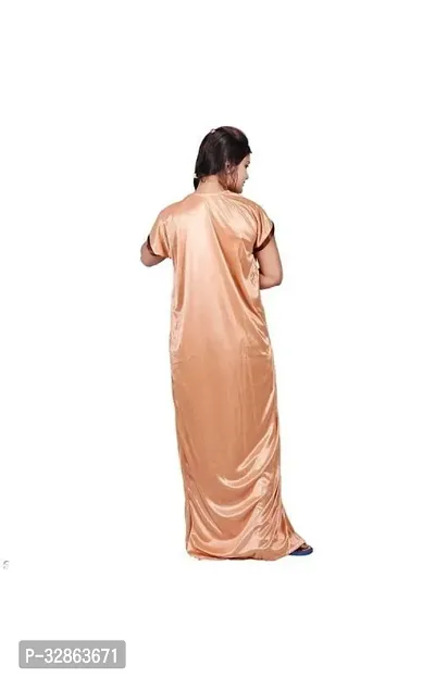 Stylish Satin Nighty with Robe for Women-thumb5