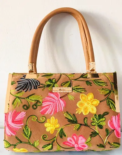 Fancy Canvas Embroidered Shoulder Bag