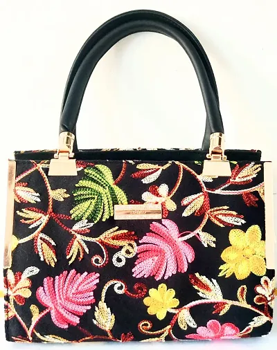 Fancy Canvas Embroidered Shoulder Bag