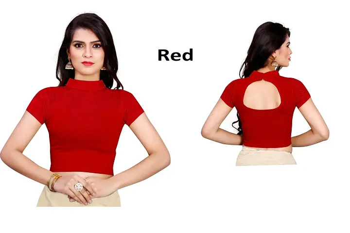 Women's Spandex Stretchable Readymade Saree Blouse