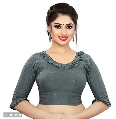 Womens Readymade Round neck Stretchable Blouse-thumb0