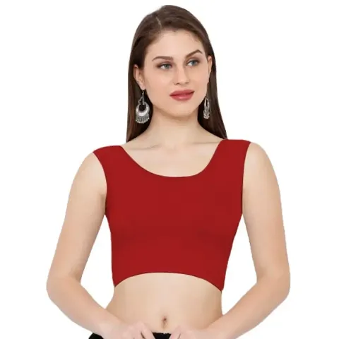 Womens Readymade Round neck Sleeveless Stretchable Blouse