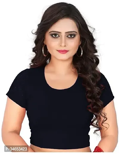 Stylish Black Cotton Blend Blouses For Women-thumb0